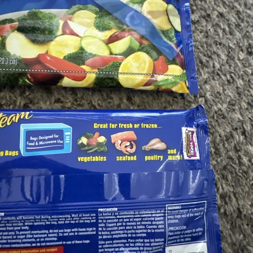 2 Ziploc Zip 'n Steam 10 Bag Packages 20 Bags In All.